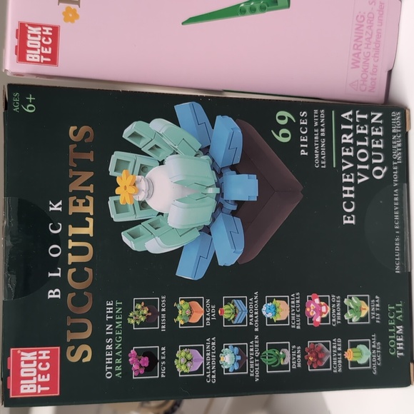 Block Flowers Set of 5- 3 Succulants & 2 Bouquets - Picture 2 of 6